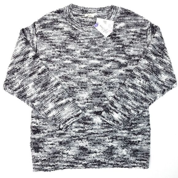 peyton primrose Sweaters - NWT Peyton Primrose Black Melange Crew Neck Sweater Womens XL Acrylic Preppy
